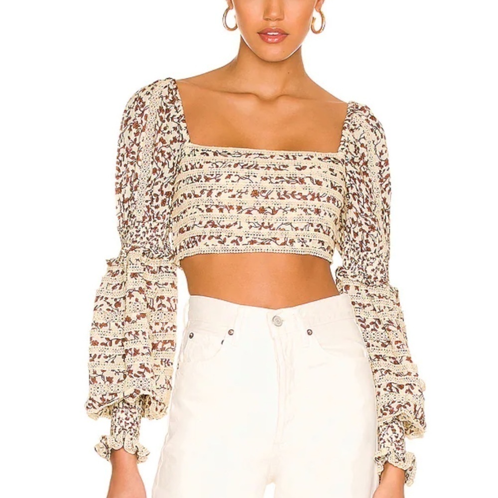 Revolve Tularosa James Top in Priya Camel Floral
